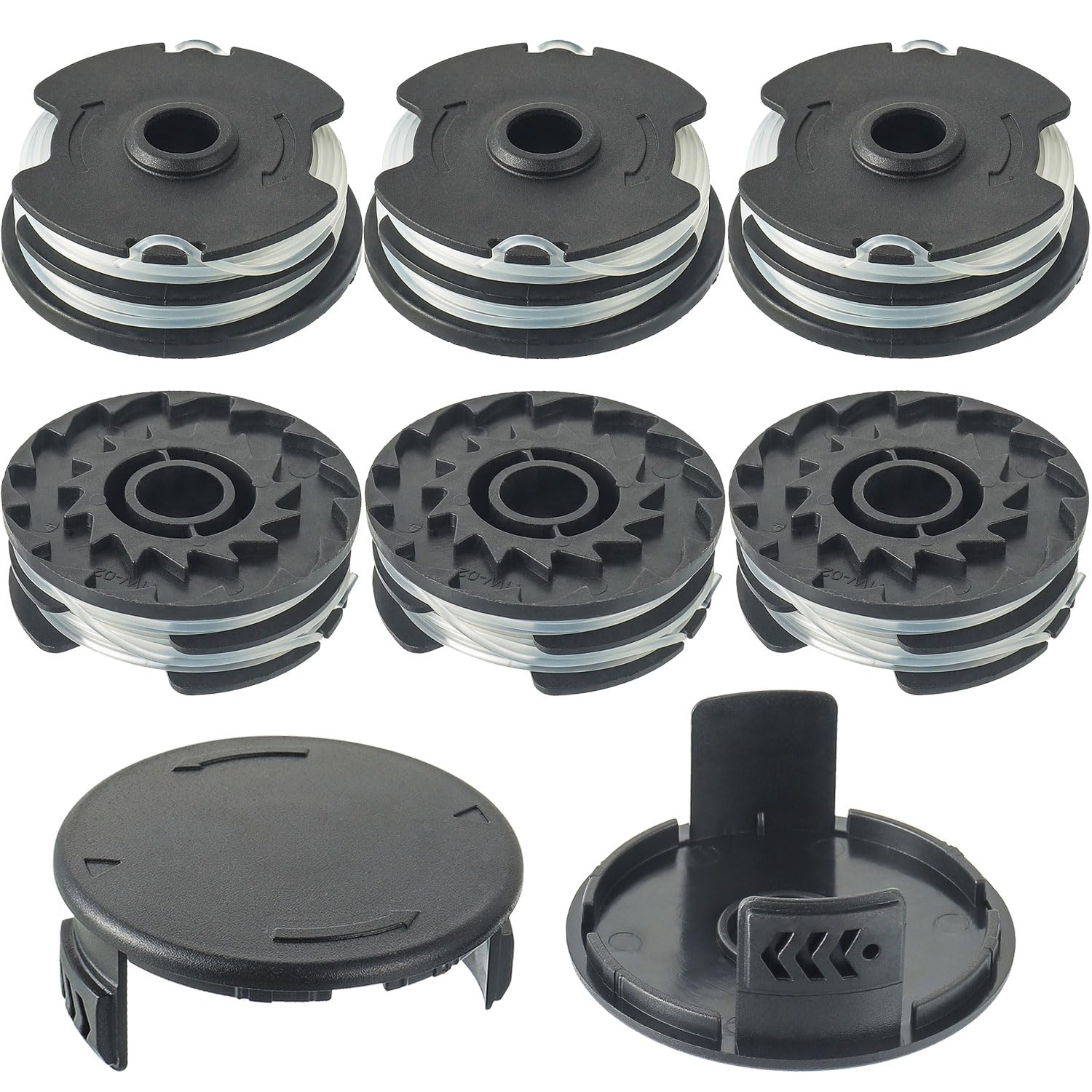Eplzon Replacement Spool And Spool Cover, Compatible With Parkside Lidl Prt 550 A1, B2, C3; Prta 20-Li C3 Replacement Parts Edge Cutter (6 Replacement Spool + 2 Spool Cover)