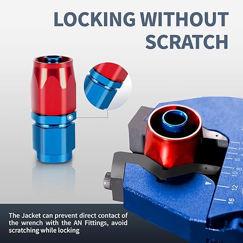 Miniatura 4 de 3AN-12AN - Llave de montaje de manguera, llave AN ajustable para adaptadores de manguera, llave de aluminio ligera, azul (con una caja de chaquetas)