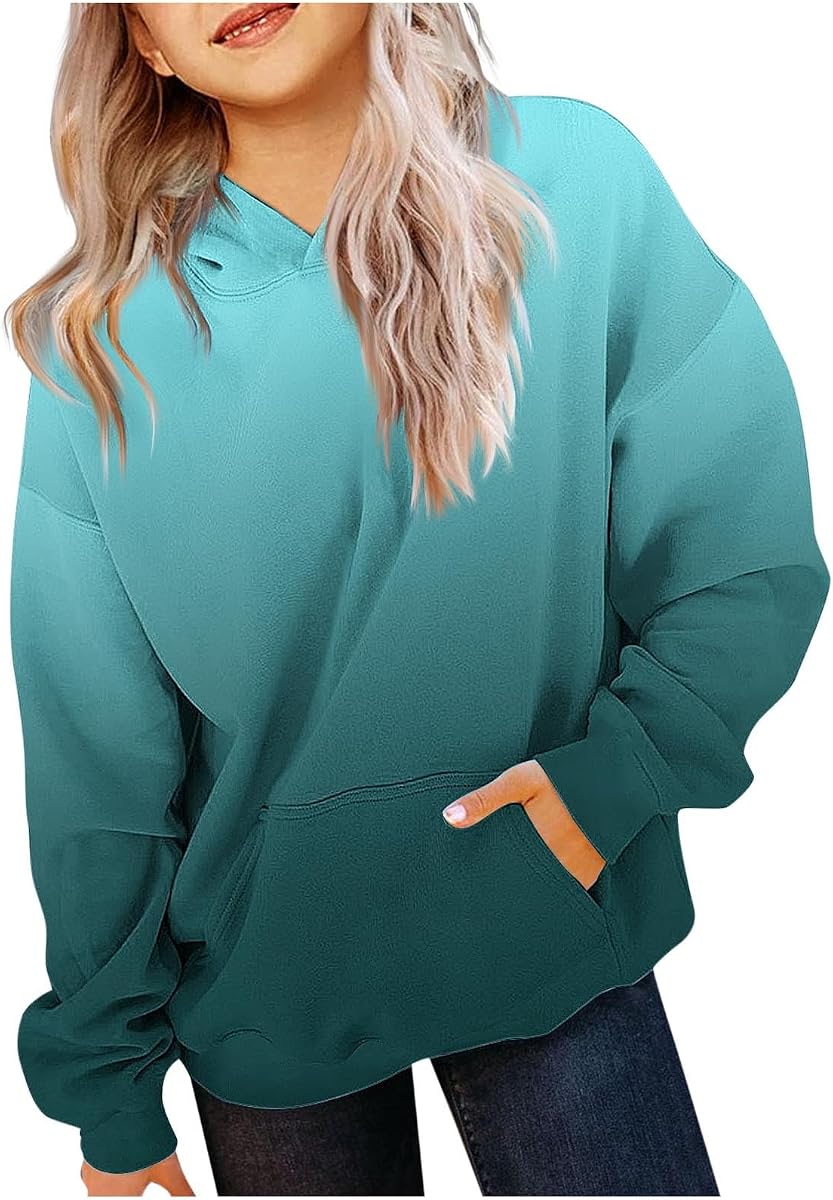 Sudaderas con capucha para niñas adolescentes lindas de moda jóvenes de manga larga de gran tamaño con capucha sudaderas Tween Tops invierno Preppy ropa