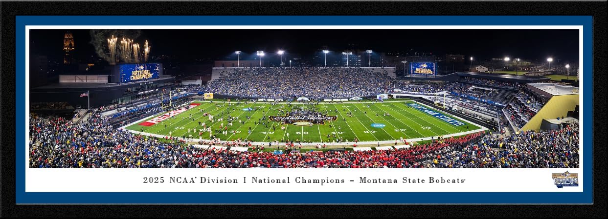 2025 NCAA FCS Football Champions, Montana State Bobcats - Unframed Poster by Blakeway Panoramas