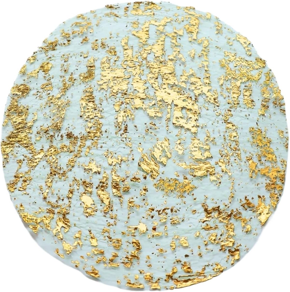 Disposable Doilies Disposable Gold Placemats Metallic Round 13 Inch Gold Foil Mesh Pressed Fall Table Mates Gold Doilies for Table, Food(ROUND_50 PCS)