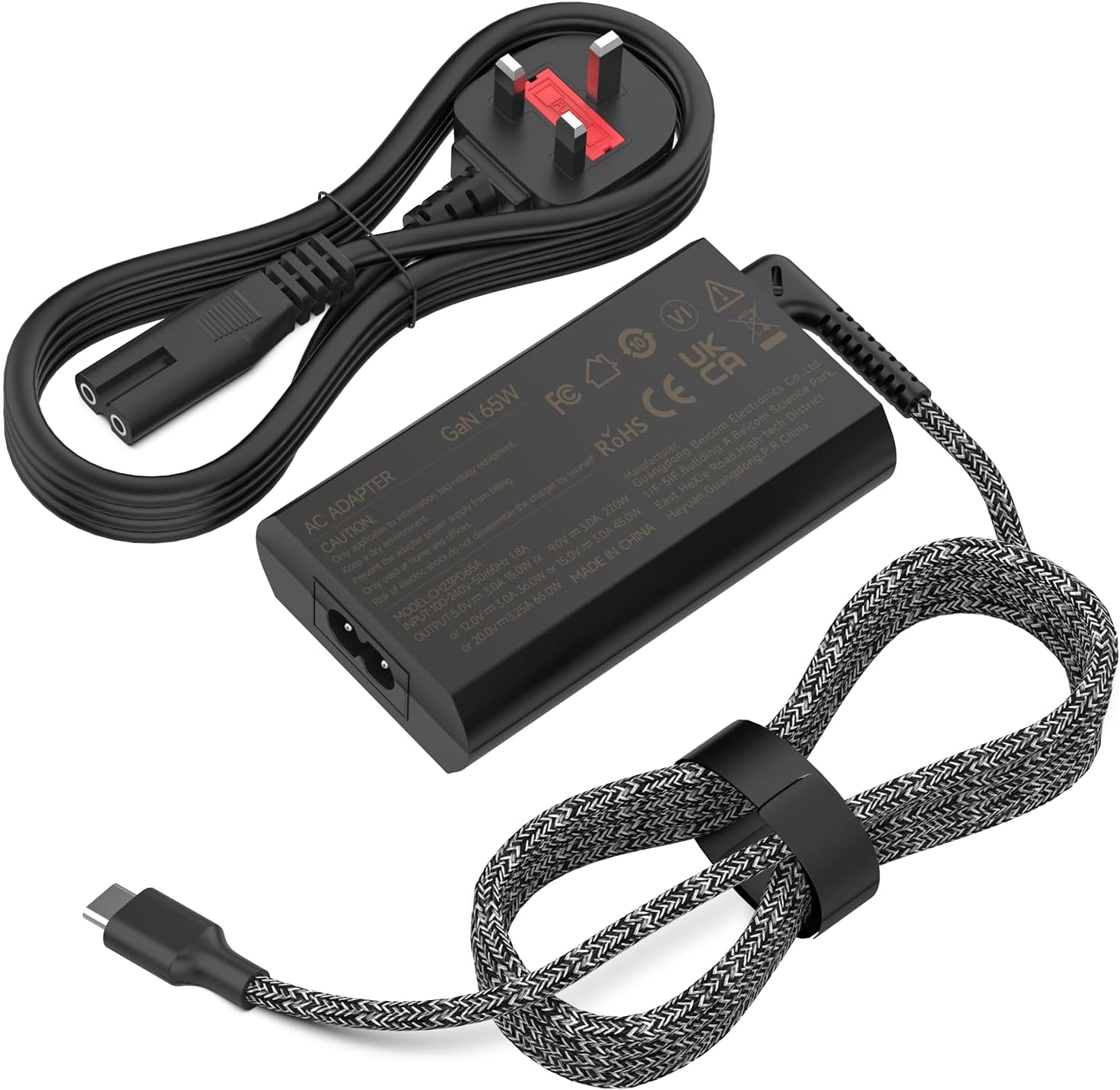 Slim 65W USBC Charger Power Adapter, Fit HP Spectre, EliteBook, Envy