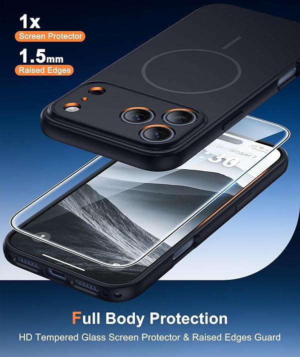 FNTCASE for iPhone 17-Pro Case Black: Matte Compatible with MagSafe by FNTCASE - Used condition - Image 6