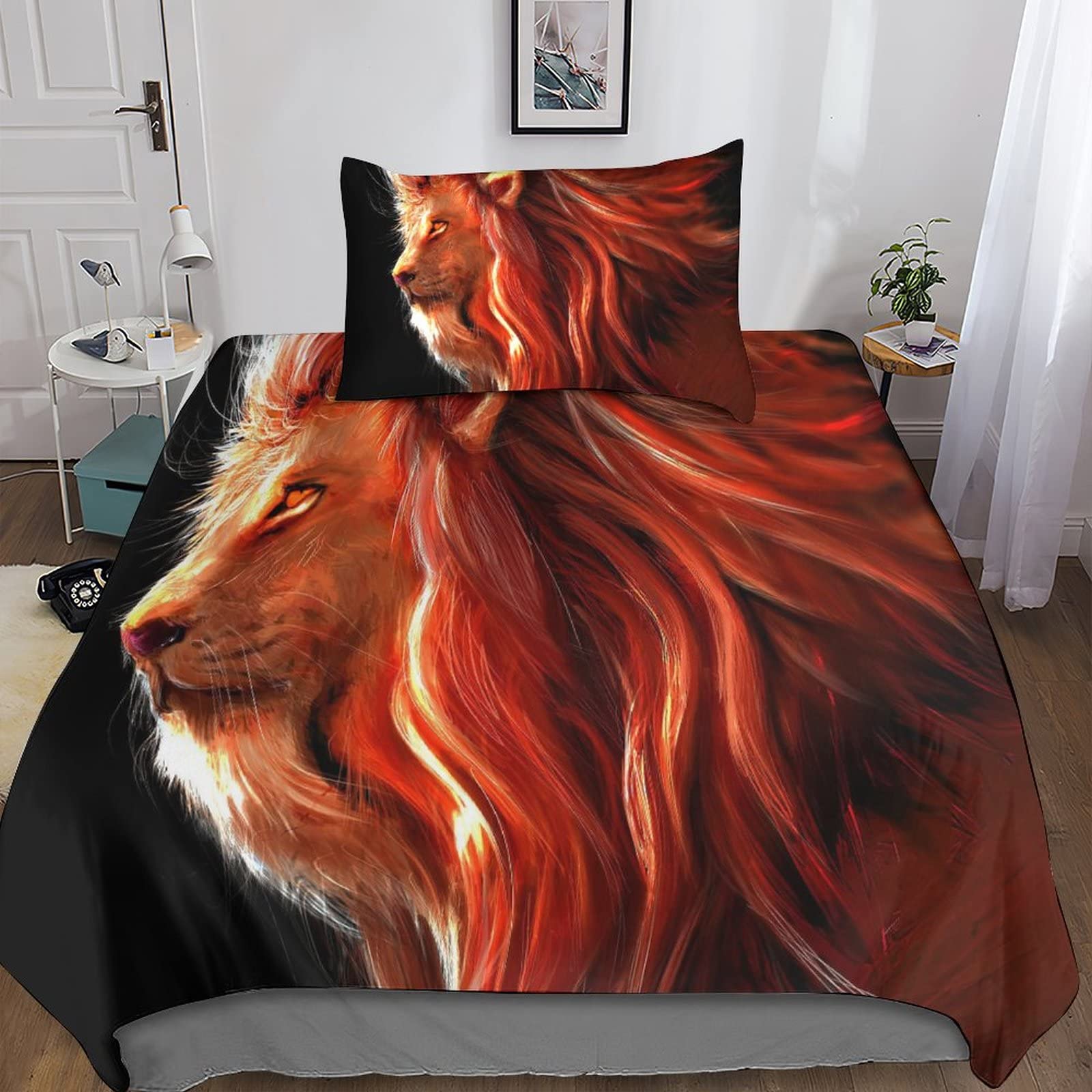Parure de lit Le Roi Lion 135x200cm housse de couette enfant microfibre zippée taie 3D