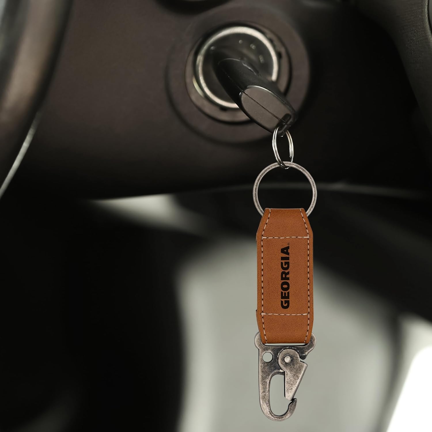 Rico Industries NCAA Georgia Bulldogs Laser Engraved Carabiner Keychain