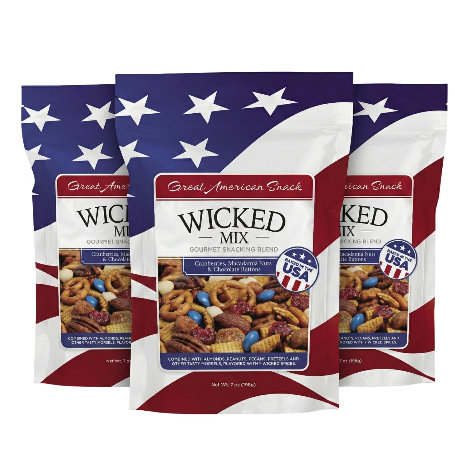 Wicked Mix Snack Mix with Mixed Nuts, Sweet & Salty Snacks Trail Mix with Almonds, Cashews, Pretzels, Pecans, Cranberry, Macadamia & Chocolates, Zero