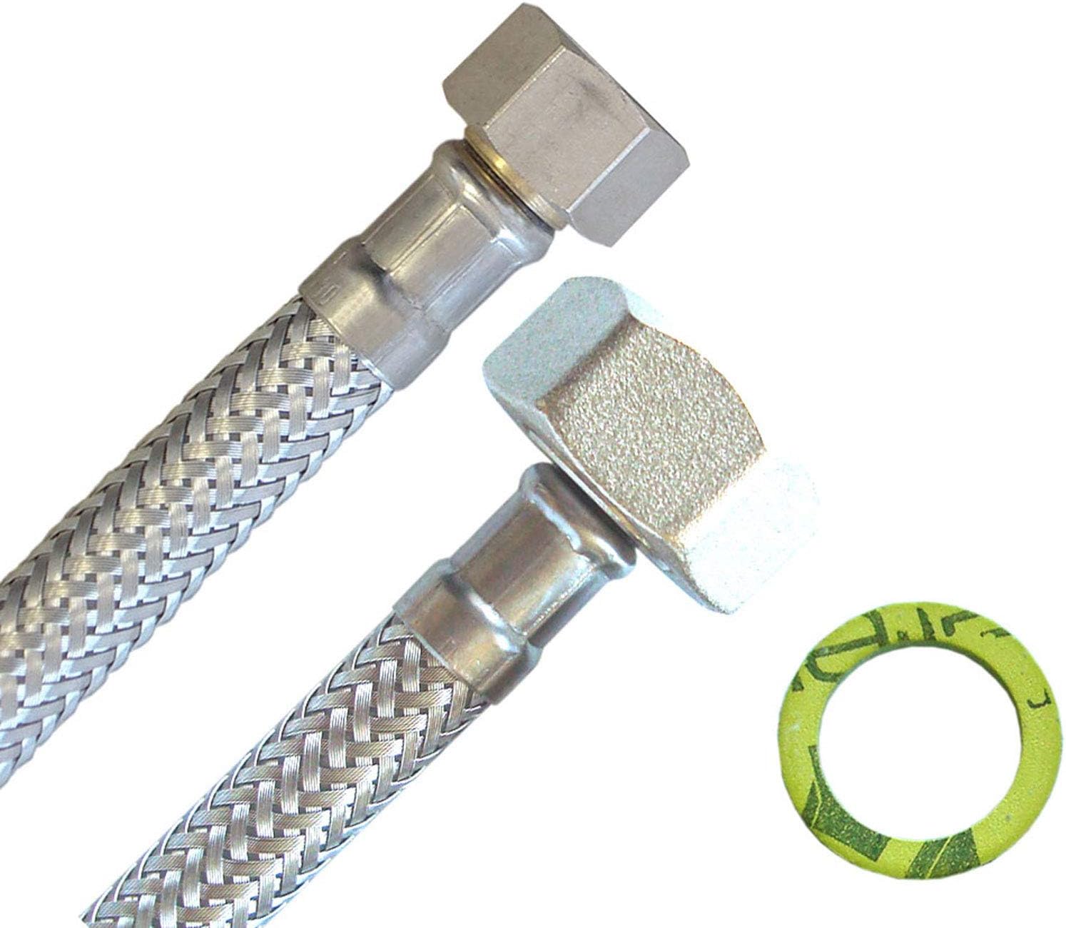 Panzerschlauch 1/2" ÜM X 1/2" ÜM Flexschlauch DN13 Für Trinkwasser 30cm Bis 2m E