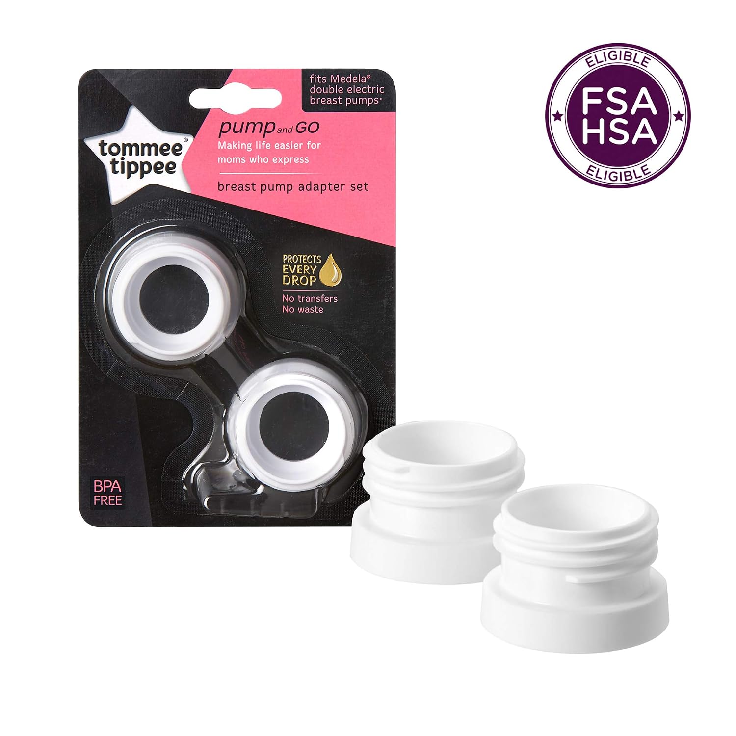 Tommee Tippee Pump & Go Breast Milk Pouch Adaptor Set – 2pk