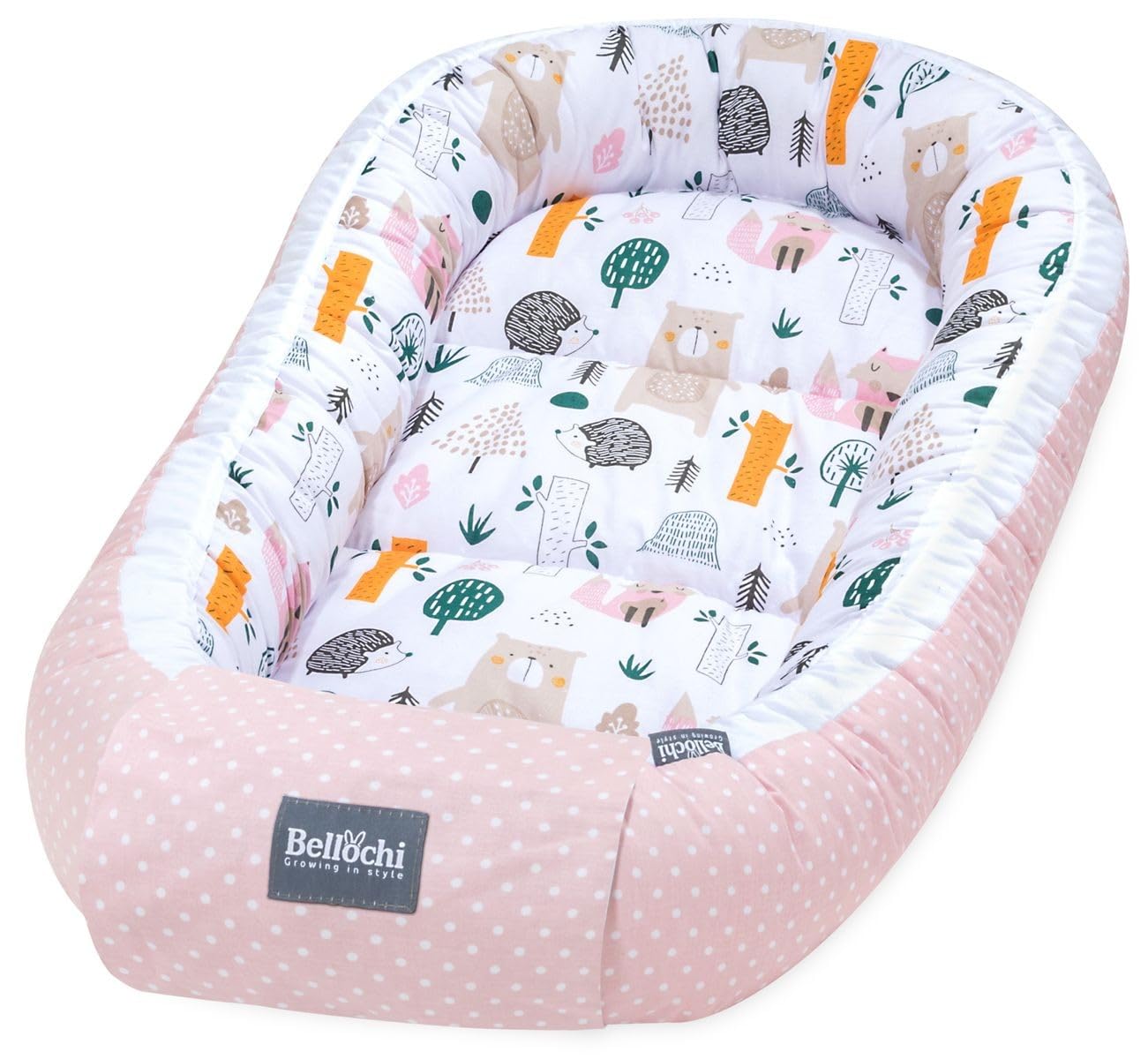 Bellochi | Set di 5 Pezzi per Neonato | Realizzato in 100% Cotone | Riduttore Lettino Neonato 90x60cm | Cuscino Bambino | Cuscino Neonato con Fodere | 4rest