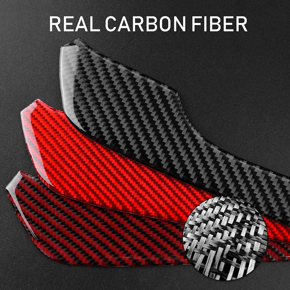 AIRSPEED Car Steering Wheel Button Sticker Carbon Fiber Interior Switch Button Panel Cover for Nissan GTR R35 2008-2016 Accessories (Red)