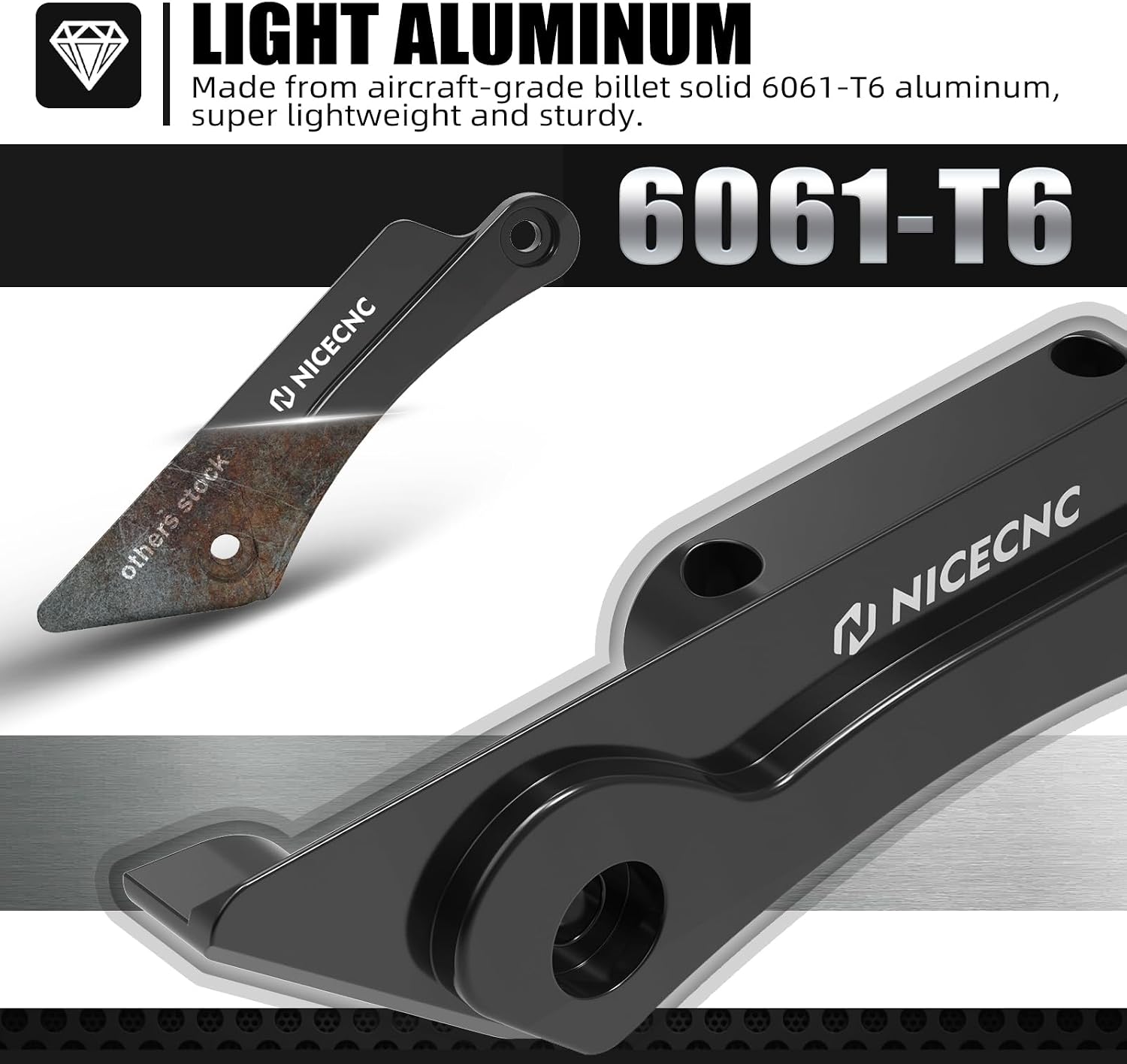 NICECNC Motorcycle Rear Swingarm Protector Fork Guards Compatible with 690 Enduro R/SMC R 2010-2022, Compatible with Husqvarna 701 Enduro/Supermoto 2017-2024, Aluminum, CNC, Swingarm Guard, Black