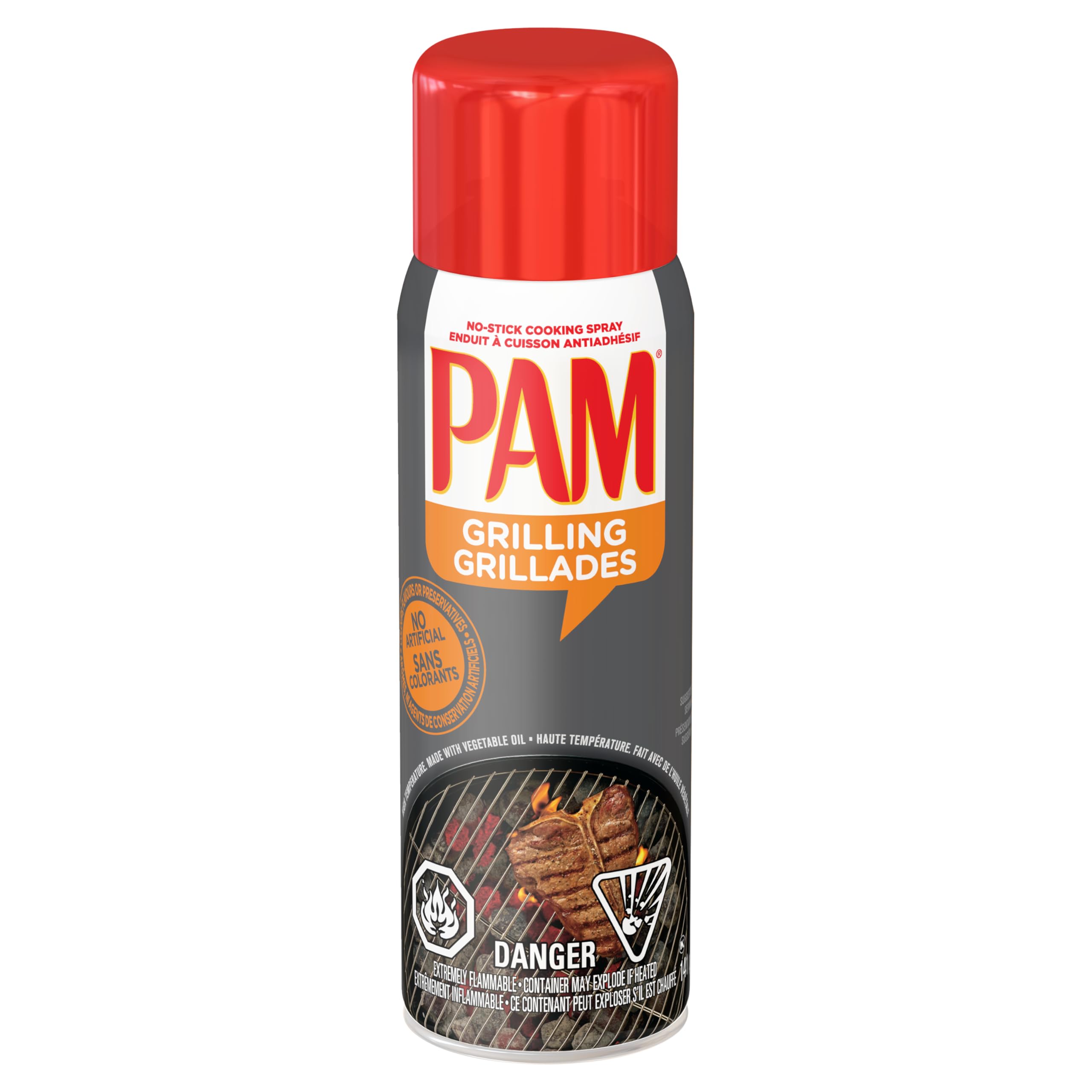 Pam Non-Stick Grilling Spray, High Heat Formula, No Artificial Flavor, Colors, and Preservatives - 141g