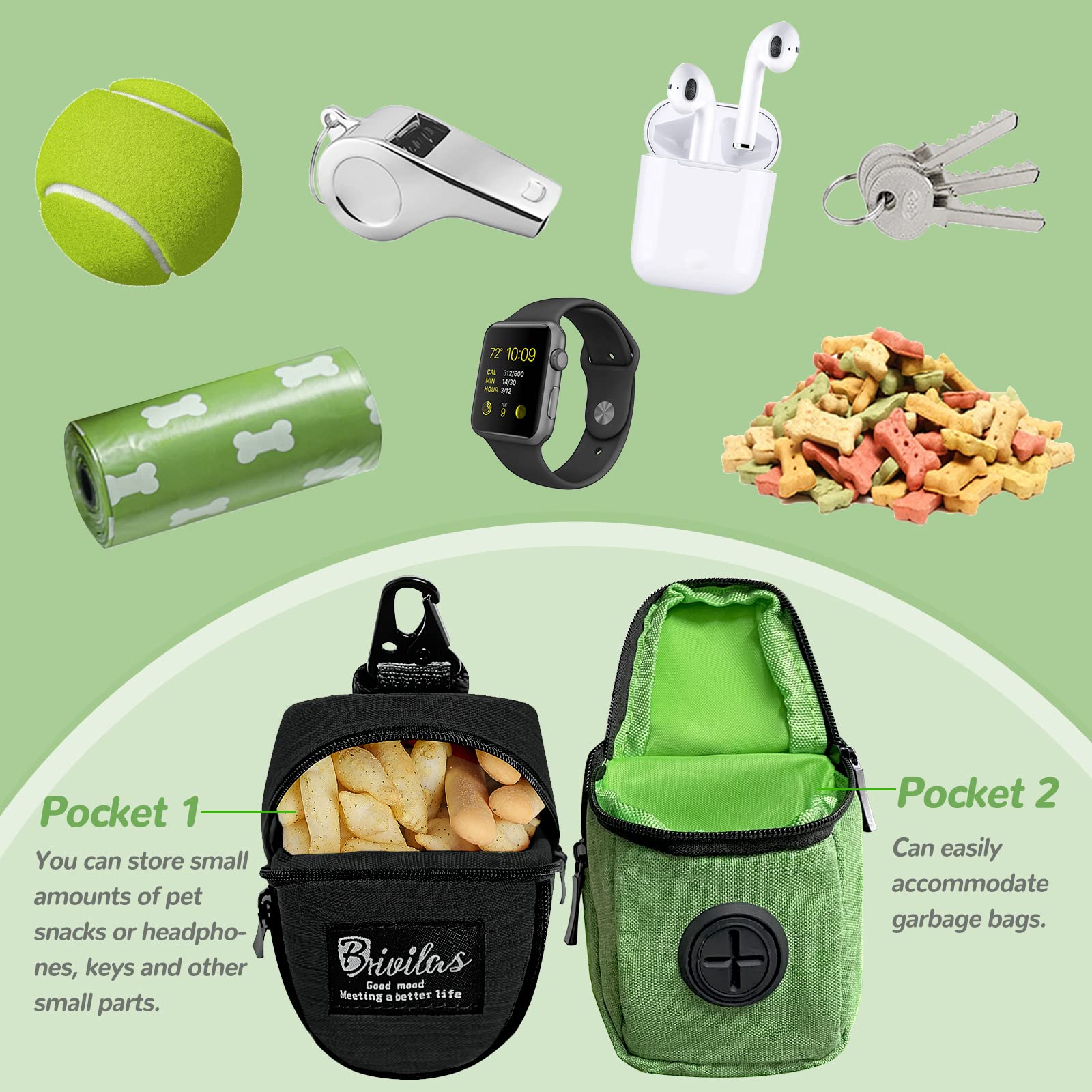 Grantop Dog Treat Pouch,Dispenser Pet Treat Waste Bags Pet Training Bag with Poop Bag Holder Puppy Training Walking Bag for Travel Walking - Image 4