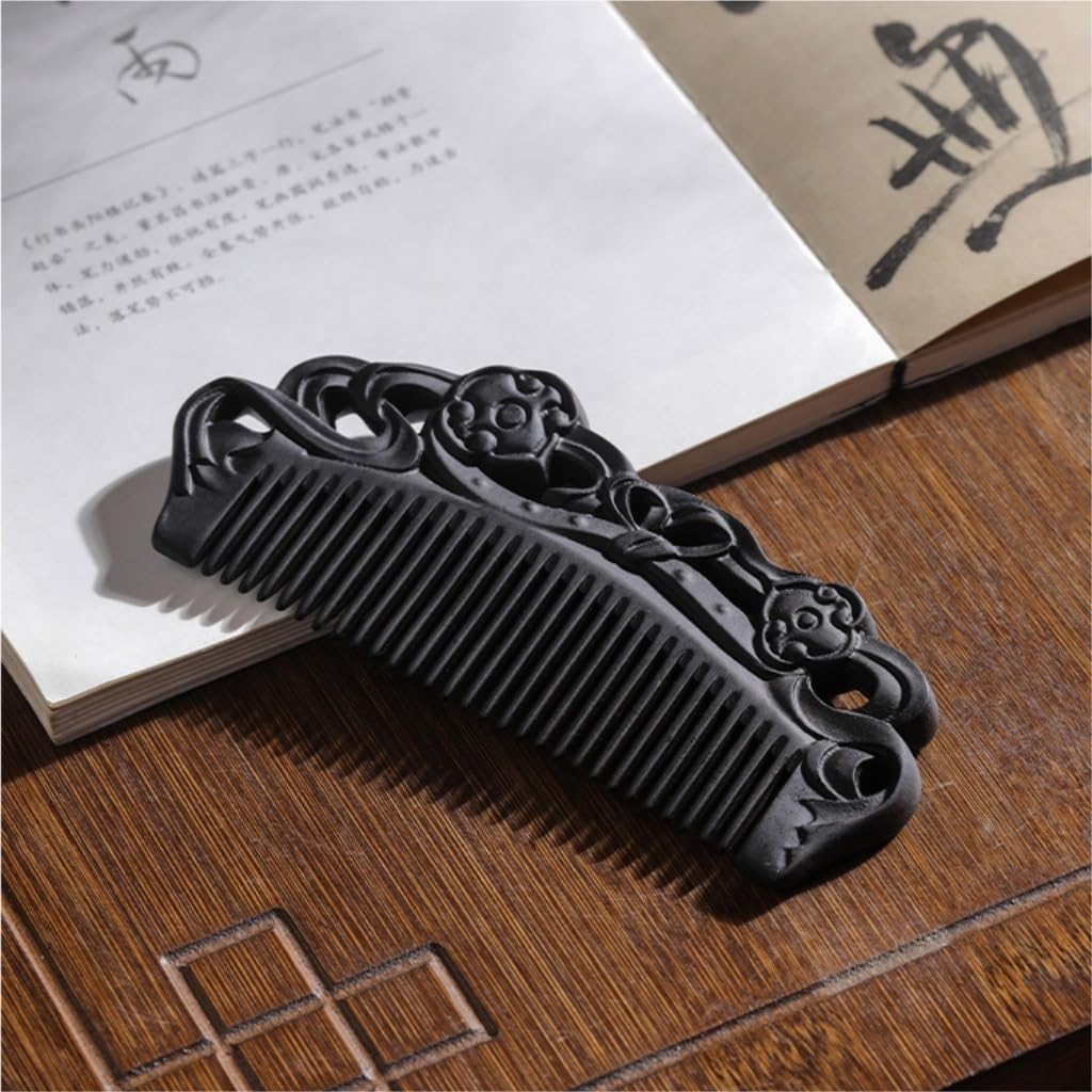 Peruka Grzebień Solid Wood Wet Hair Comb Men's Hair Comb Black Portable Travel Comb Home Bathroom Comb Duże grzebienie do włosów