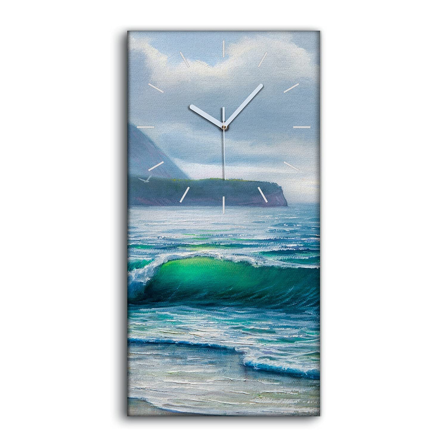 Horloge décorative salon et chambre image art moderne de mer 30x60cm