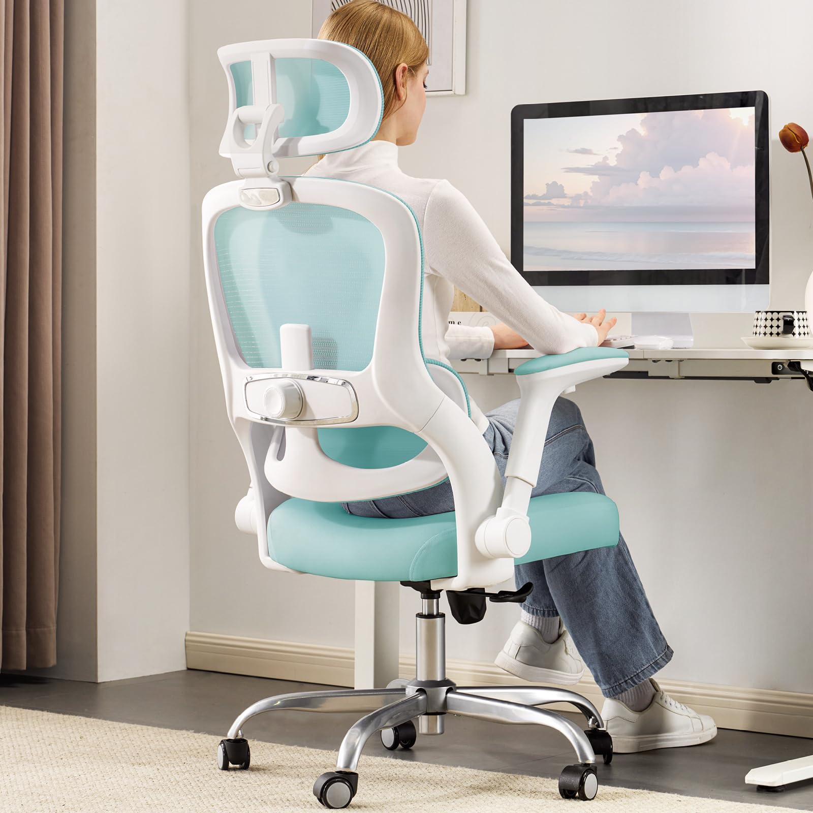 Veratric Office Chair - Ergonomic Office Chair with Back Support Ergonomic Computer Chair - Home Office Desk Chairs