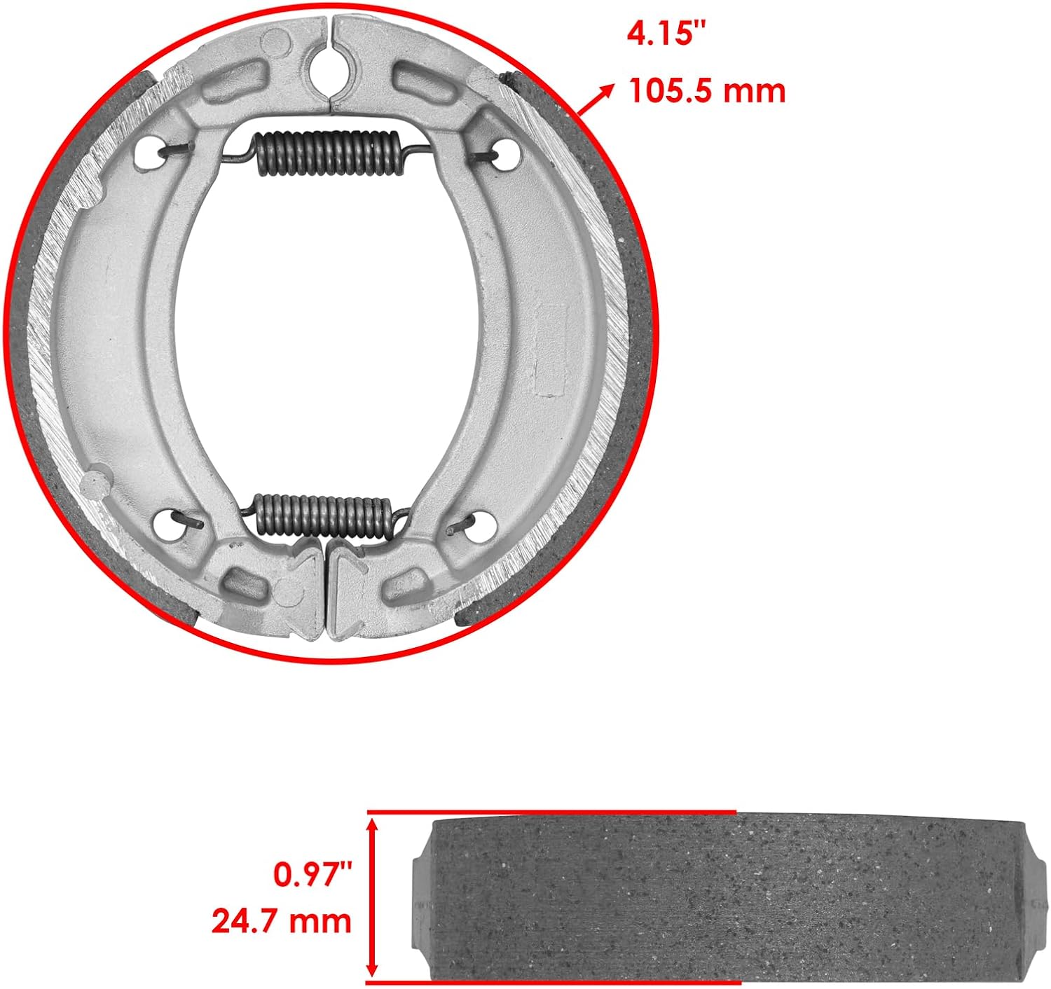 Powersports Replacement Parts for Rear Brake Shoes for Yamaha PW80 Y-Zinger 80 Mini 1983-2010 Mod-C33C-47586