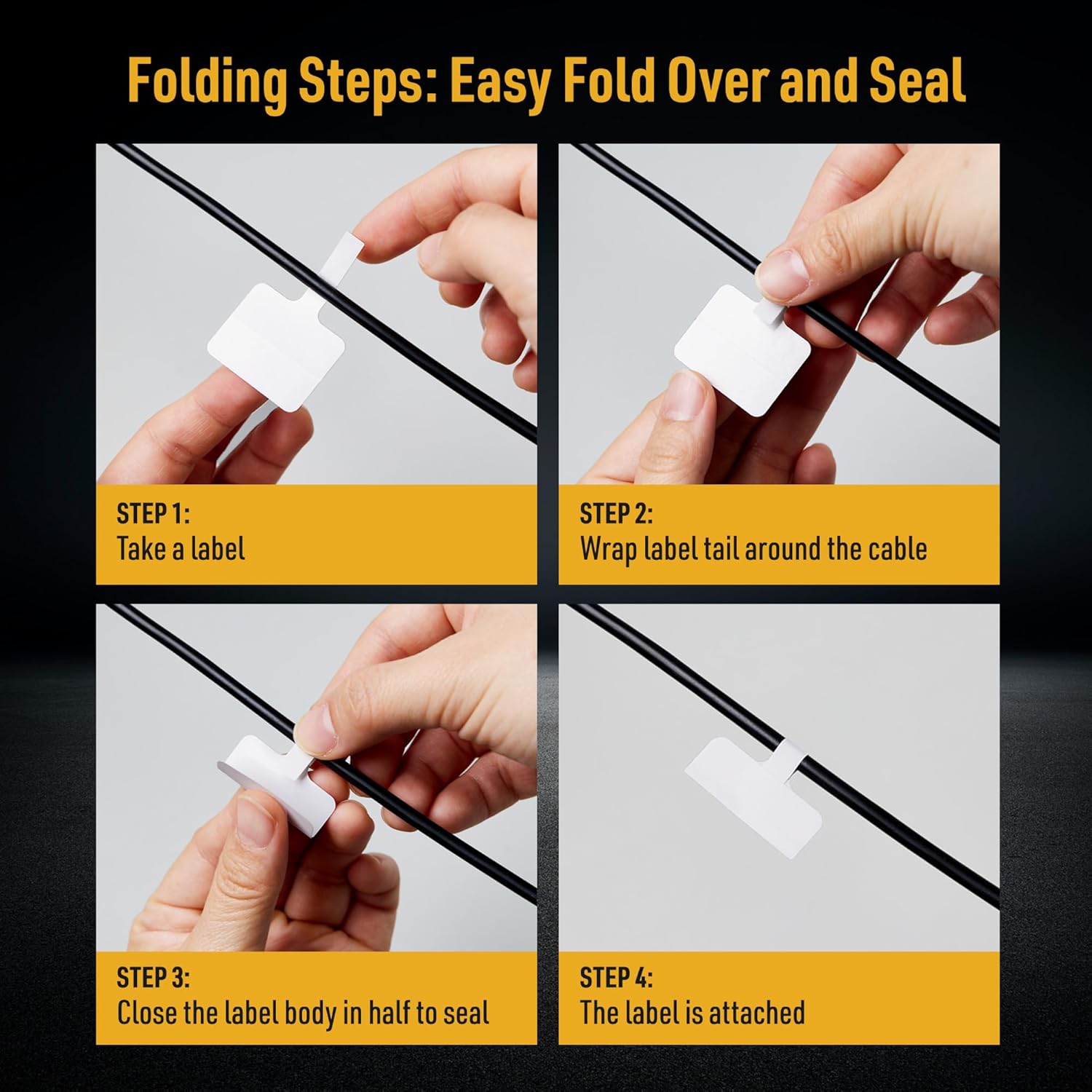 Avery Cable Labels, T-Style Self-Adhesive Cord Labels, 1.25" x 2", Tear-Resistant, Laser/Inkjet and Handwrite-Compatible, Wire Marking, 300 Total (61539)