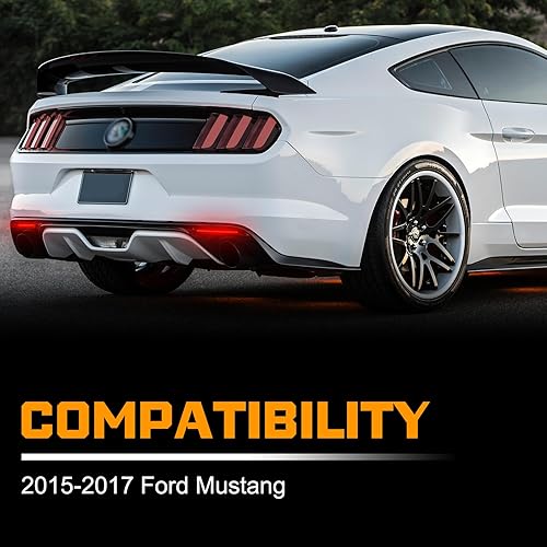 Miniatura 3 de Gempro Luces reflectoras de parachoques trasero para Ford Mustang 2015-2017 Led rojo luces traseras freno luz ahumado, 2 unids