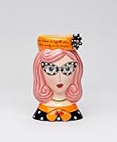Cosmos Gifts Lady Pink Hair Pencil Vase, Makeup Brush Holder, 3 1/2