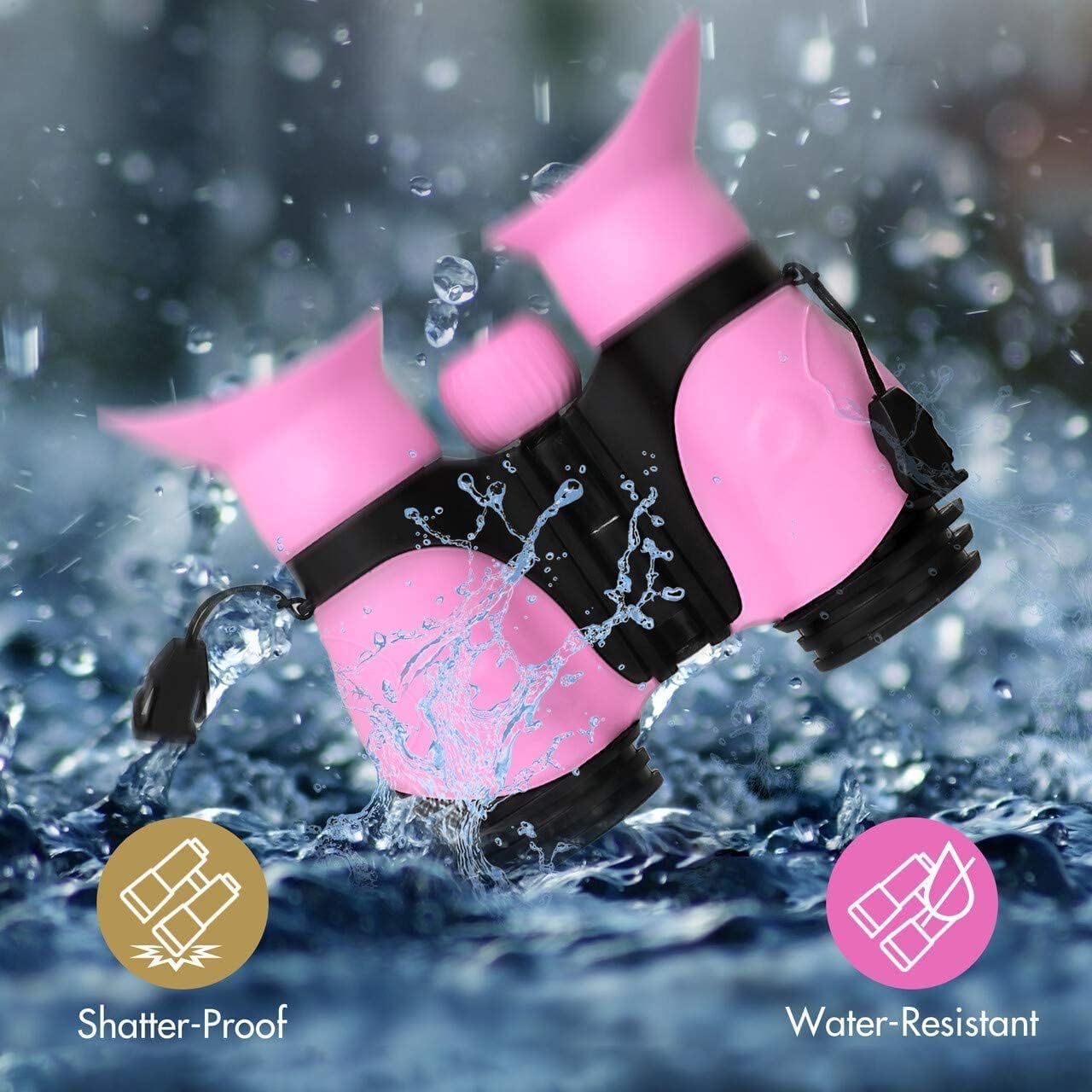 Binoculars for Kids 8x21 High-Resolution, Gifts for 3-10 Years Boys Girls,Optics Shockproof Folding Mini Binoculars Toys, for Bird Watching, Nature Explore, Travel Camping, Outdoor Play (Pink) : Toys & Games