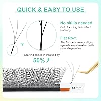 Vista 5 de NAGARAKU Extensión de pestañas en forma de W 3D con volumen en racimo, abanico prefabricado, pestañas postizas de visón sintético mate negro