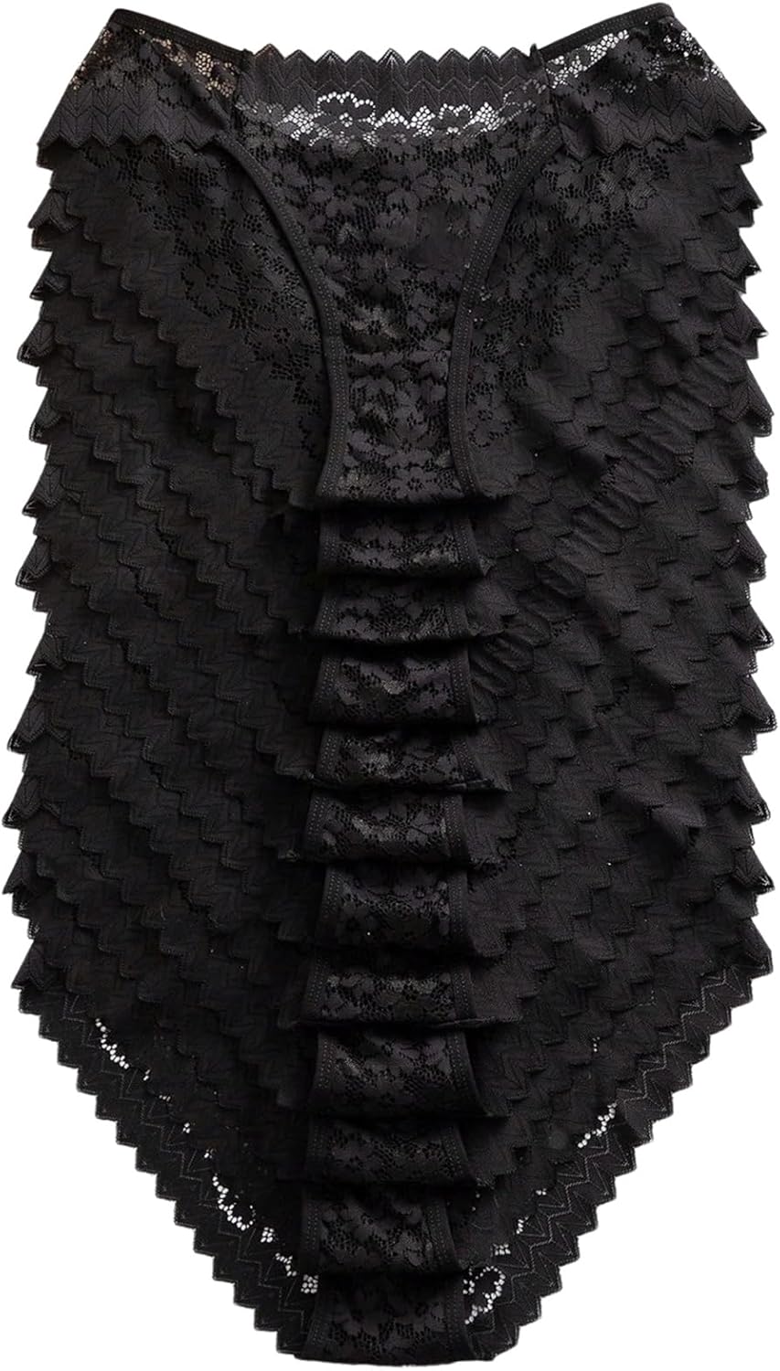 OYOANGLE Women's 12 Pack Lace Panties Set Sexy Low Rise Brief Cheeky Lingerie Underwear