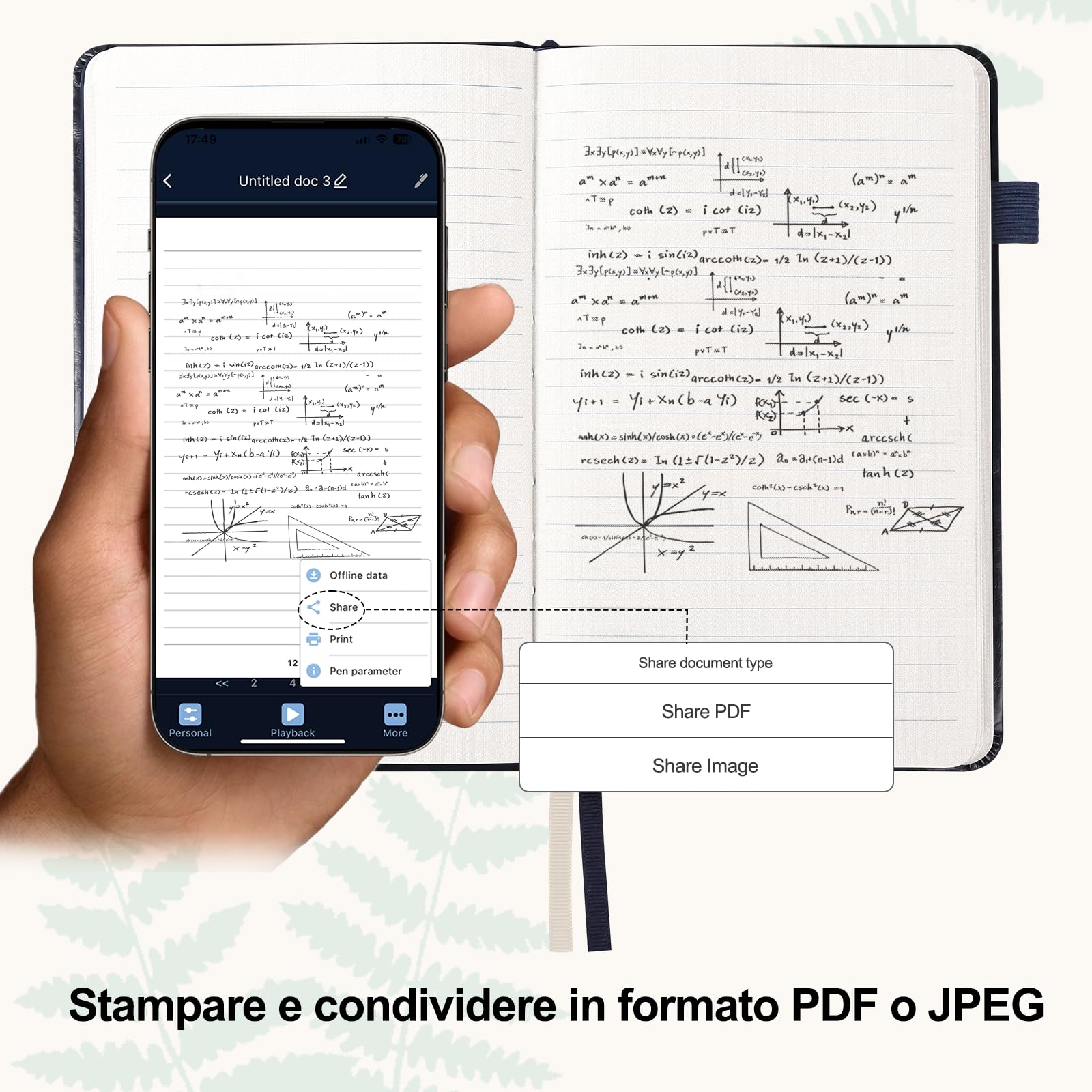 Yuan Smart Writing Set, Smart Notebook con Smart Pen, Taccuino Smart, blu marino, Taccuino Digitale Intelligente da 187 pagine - scrittura su carta reale con elaborazione digitale