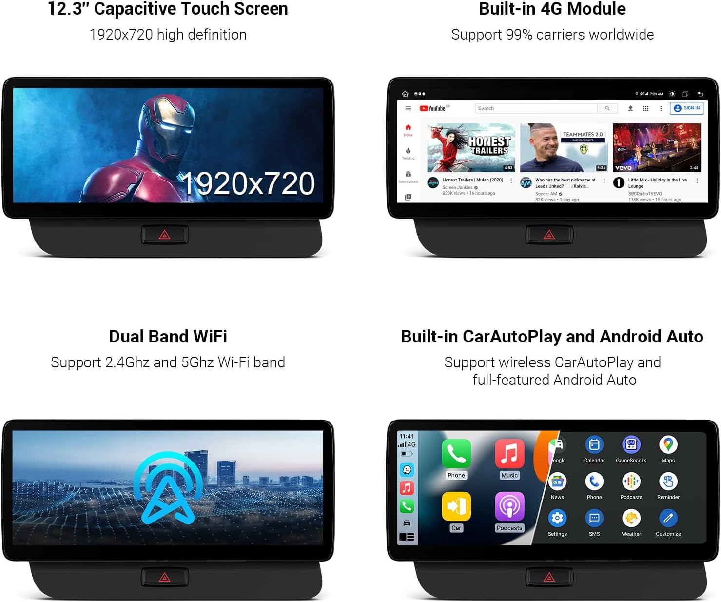 XTRONS 12.3 Inch Android 13 Car Stereo for Audi Q5 (2009-2017) Multimedia Radio, IPS Touch Screen 4+64GB Global 4G Car LTE Car Radio GPS Navigation Support Wireless Car Play Android Auto image 9 of 9 B0DBQQDMGV