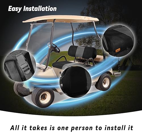 Miniatura 5 de SAMXOMAP 4 fundas de asiento delantero y trasero para carrito de golf para Club Car DS 2000.5 en adelante, lavable, transpirable, tela de malla de