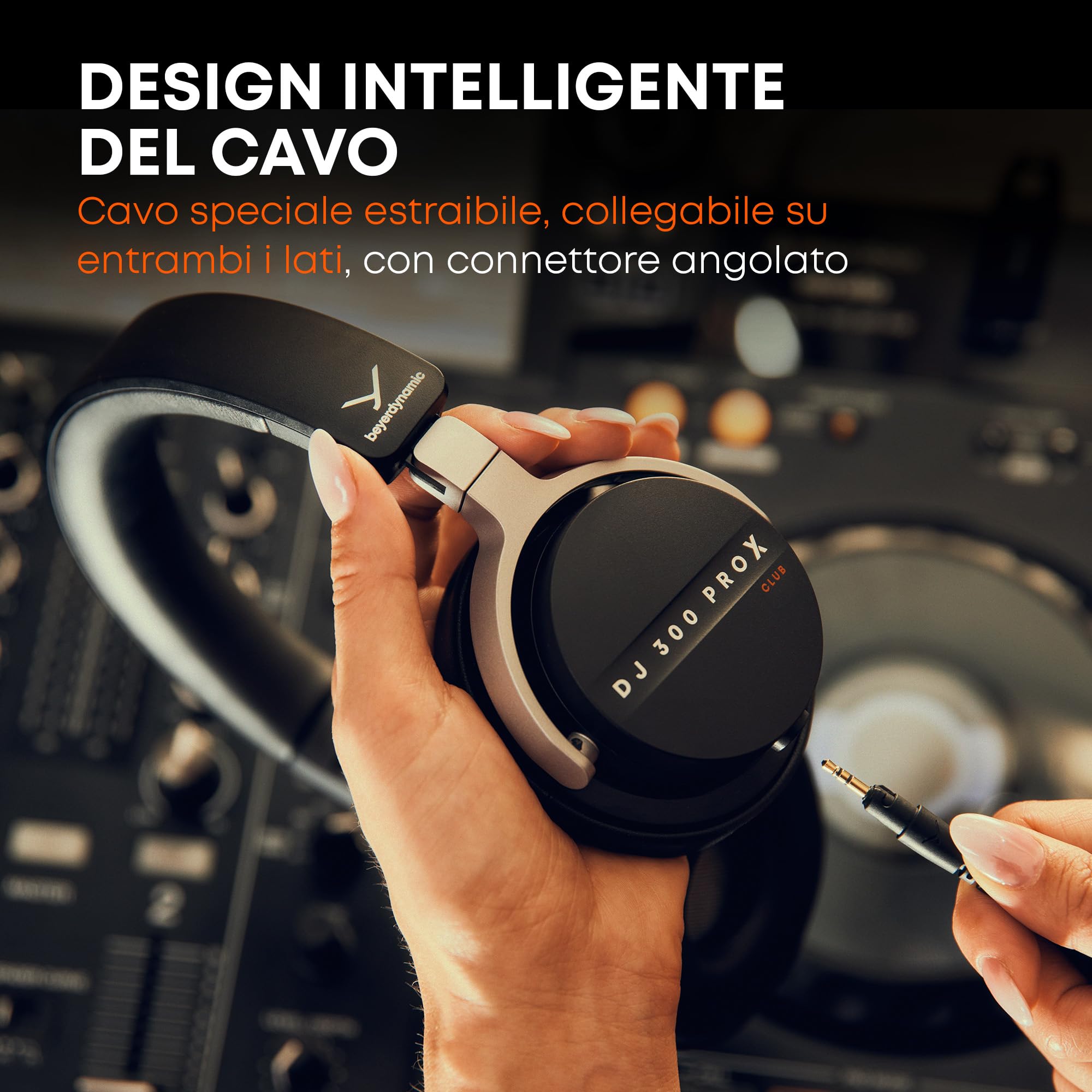 beyerdynamic DJ 300 PRO X CLUB - Cuffie DJ professionali 2 in 1, con coppe auricolari personalizzabili e design chiuso per DJ professionali