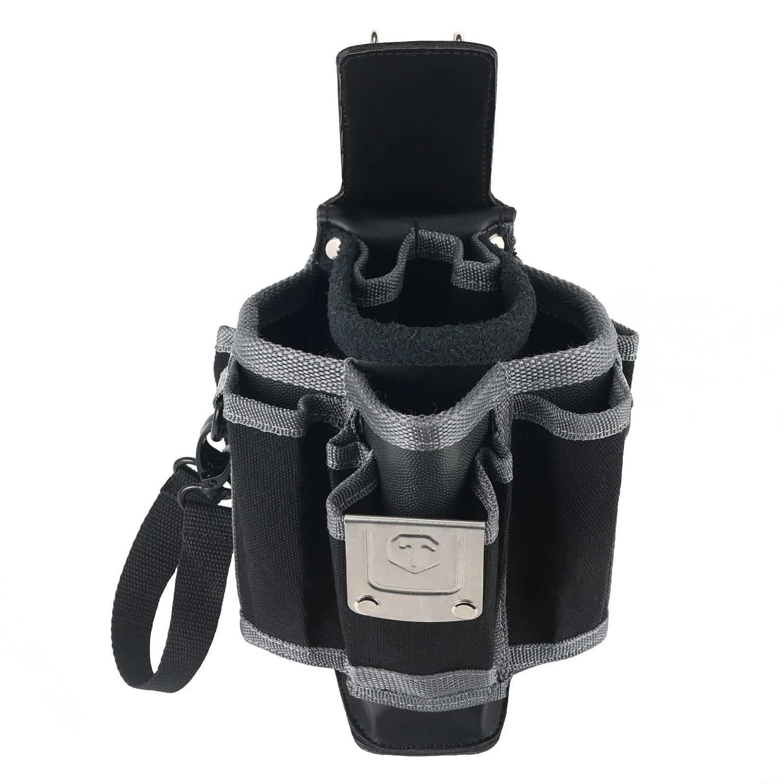 Photo 1 of MP2X Leather Backed Medium-Sized Tool Pouch, Heavy Duty Tool Organizer with 11 Pockets, Belt Clip & D-Rings, Practical Medium-Sized Tool Bag for Electrician, Construction, Worksite