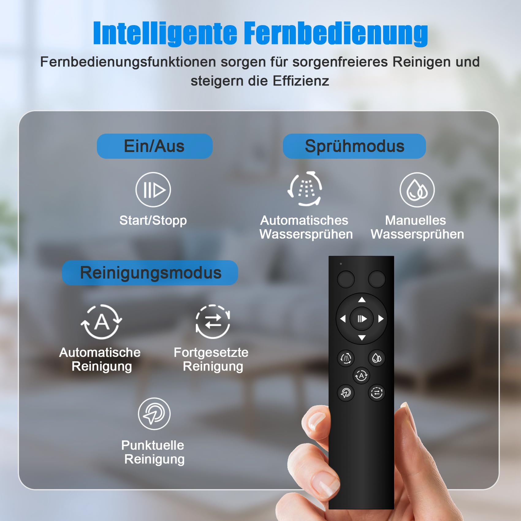 Fensterputzroboter mit automatischer Sprühfunktion, intelligenter Navigation & Kantenerkennung, 3 Reinigungsmodi, Fernbedienung, 70ML Tank, Sicherheit & UPS für Fenster, Glas, Spiegel, Fliesen