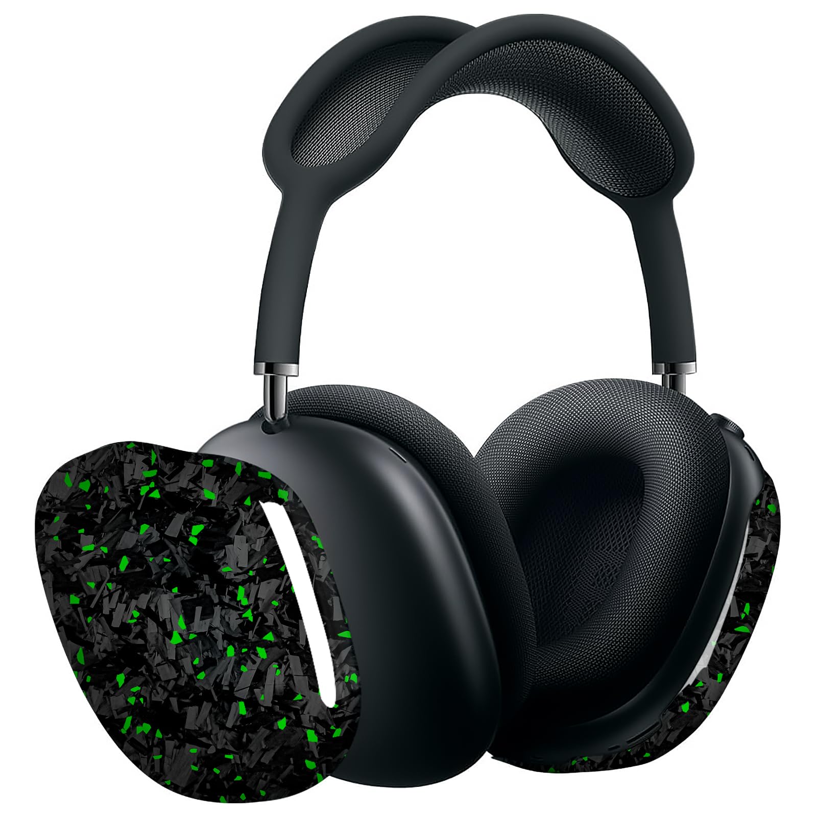 MONOCARBON Custodia in vera fibra di carbonio per AirPods Max (2024/2020), custodia rigida protettiva di grado militare per cuffie Apple Max, unica forgiata lucida, antigraffio, accessori essenziali