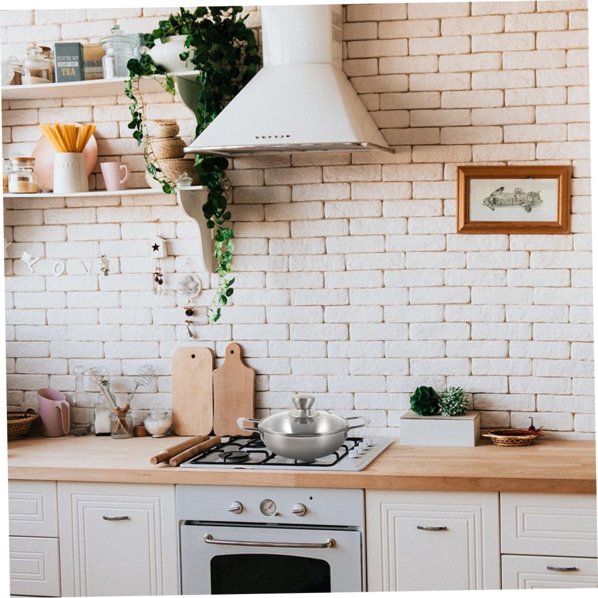 Yardwe Mini Outdoor Pot Stainless Steel Food Wok Double Handle Cookware Daily Use Cooking Pot Kitchen Accessory