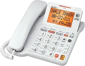 AT&T CL4940 Corded Phone with Answering System and Backlit Display