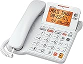AT&T CL4940 Corded Standard Phone with Answering System and Backlit Display, White