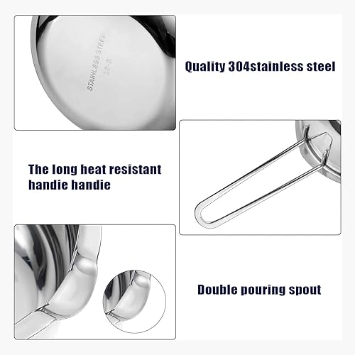 Miniatura 3 de Juego de ollas de caldera doble para derretir chocolate, mantequilla, queso, caramelo y caramelos, olla de fusión de acero 188, capacidad de 2