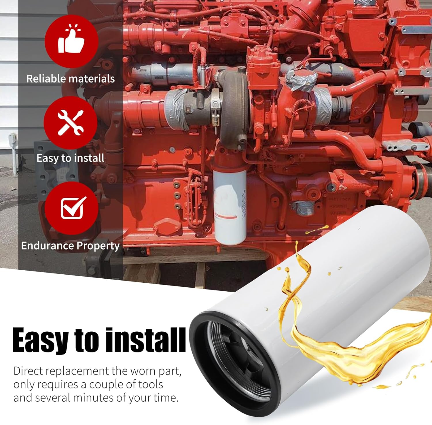 UOIENRT LF14000NN 14000NN Oil Filter Lube Filter, Replacement for Cummins ISX ISM QSX QSM QST X15 M11 Diesel Engines LF9080 LF9001 4367100 P559000 BD7154 57746XD