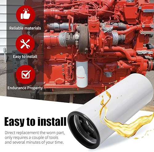 Miniatura 7 de UOIENRT Filtro de lubricante de filtro de aceite 14000NN, repuesto para motores diesel Cummins ISX ISM QSX QSM QST X15 M11 LF9080 LF9001 LF14000NN