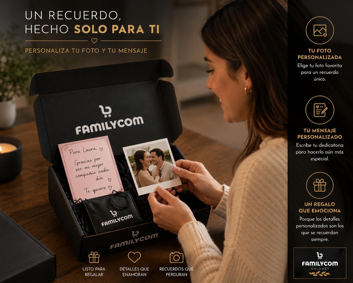 FAMILYCOM Cesta Gourmet para regalar - Lote gourmet con Ibéricos de regalo - Surtido de Bombones, chocolate, Embutidos, Aceite De Oliva Virgen - Regalos originales para Profesores
