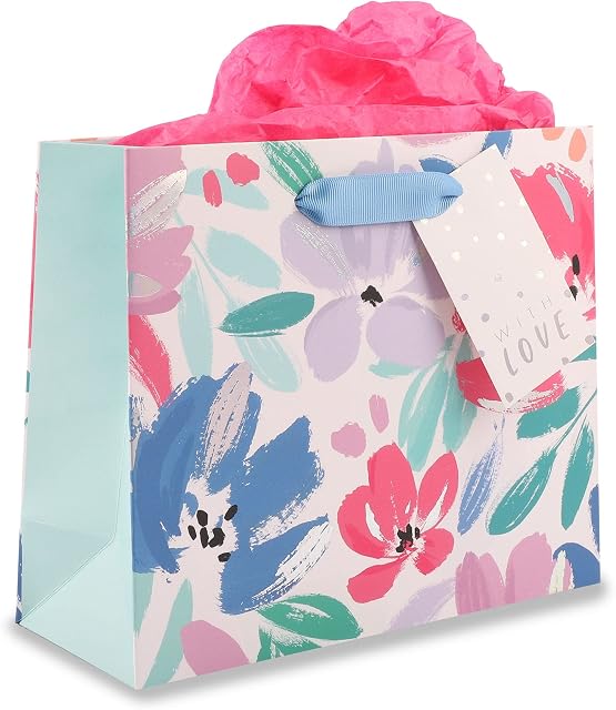 Clintons: Bold Floral Medium Landscape Gift Bag, Multi-use Gift Bag, 190H x 229W x 90D