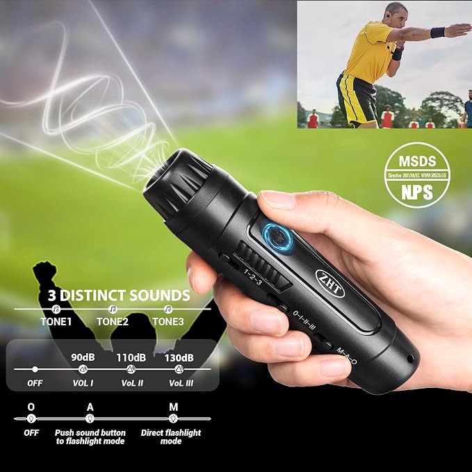 Silbato electrónico ZHT negro para entrenador y árbitro miniatura 4