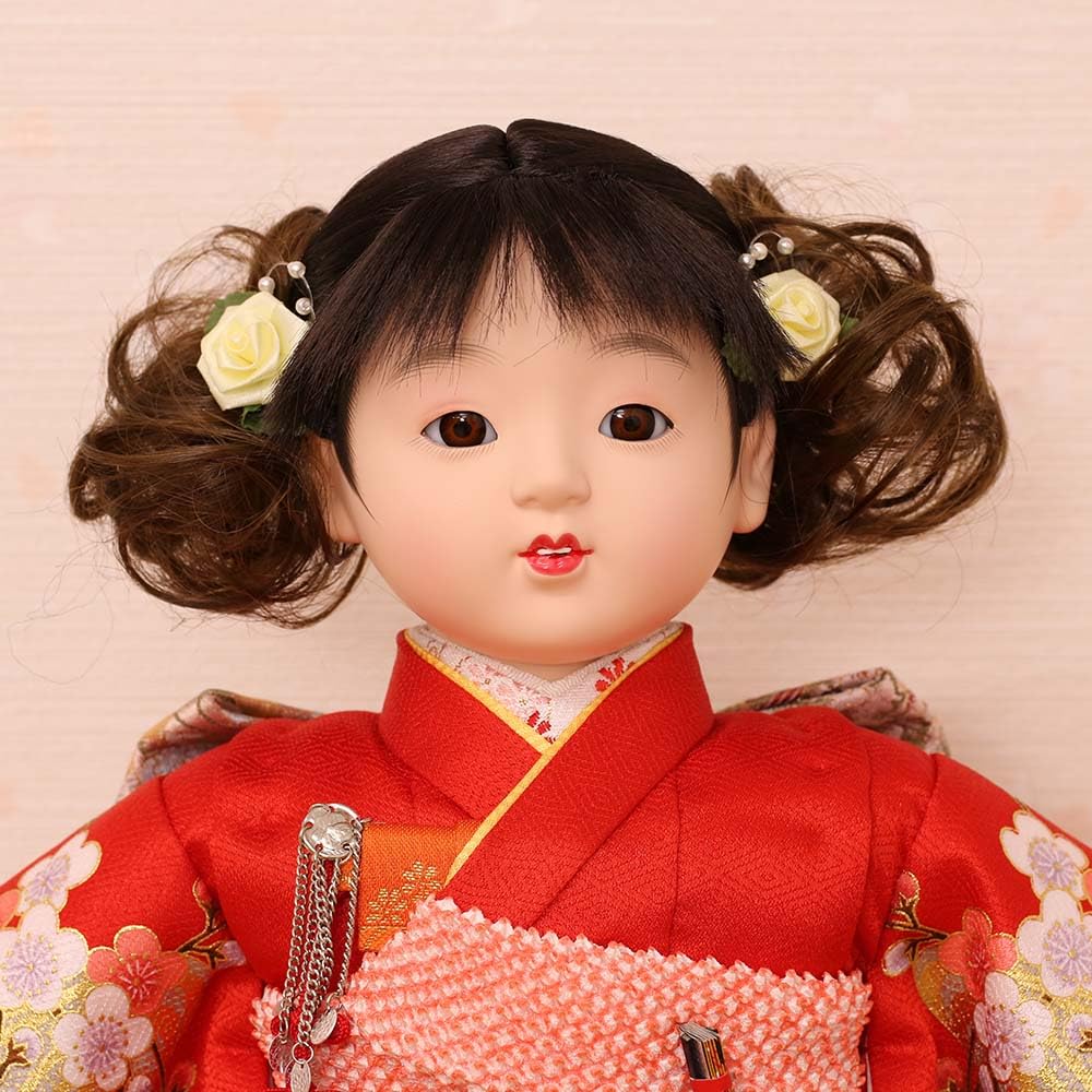 Amazon | 市松人形 齊藤公司作 10号 10F-59A 愛ちゃんS 金彩友禅 梅