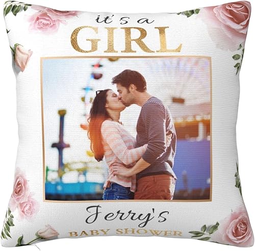 Funda de almohada personalizada para niñas con nombre, funda de almohada suave para bebé recién nacido, fundas de almohada personalizadas para fotos