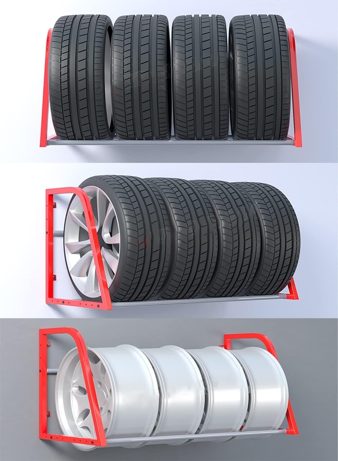 Supporto per Pneumatici da Parete, Supporto per Pneumatici, Supporto per Officina, Supporto per Pneumatici da Garage, Supporto per Pneumatici Multiuso da 127 cm/50 Pollici