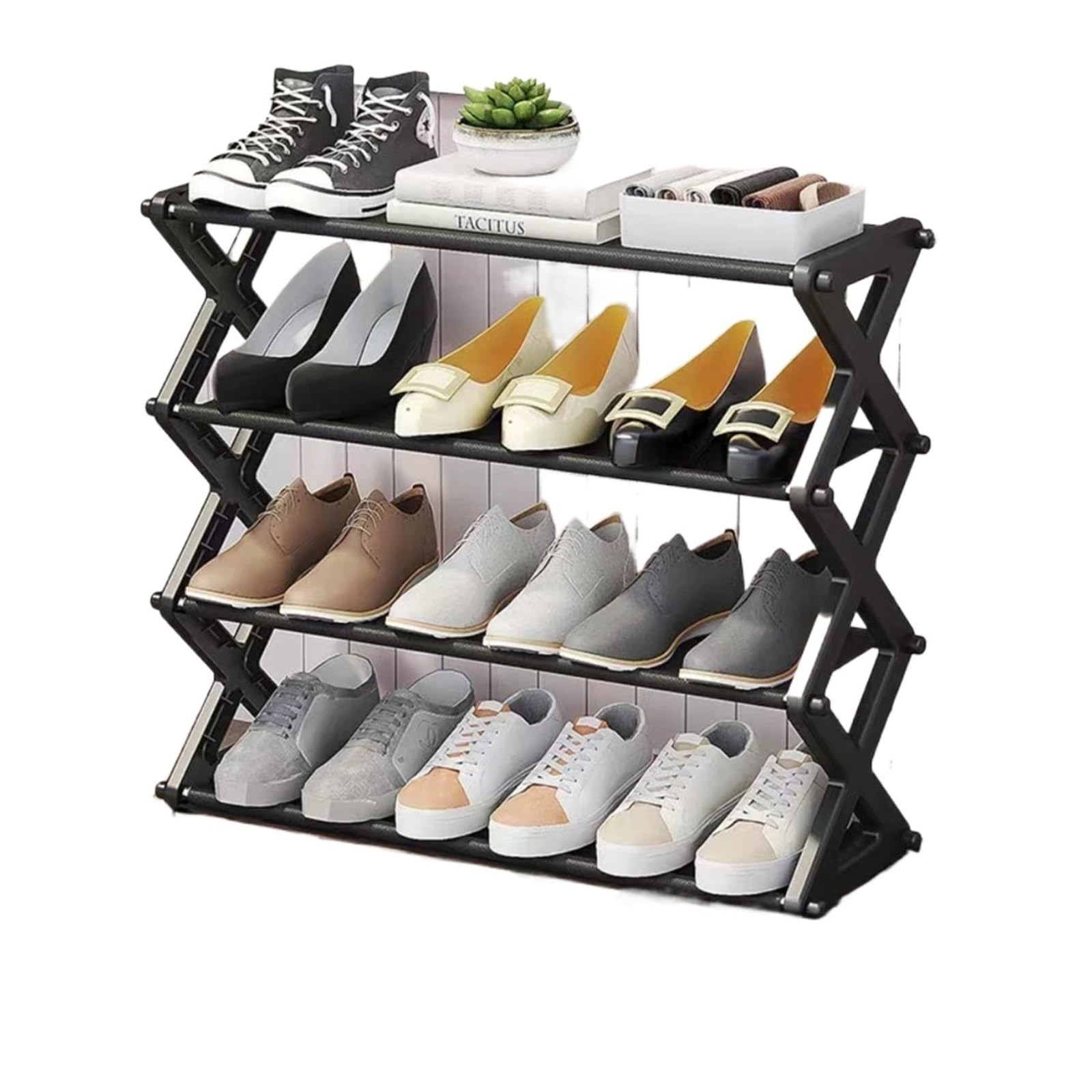 Étagère à chaussures pliable X-S pour optimiser le rangement des accessoires