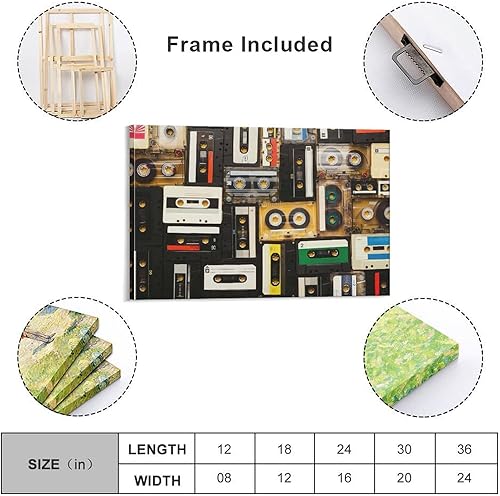Miniatura 4 de Arte de pared de cassette, arte de pared de cinta, arte de pared de cassette vintage, arte de pared musical, lienzo de cinta retro, póster de lienzo