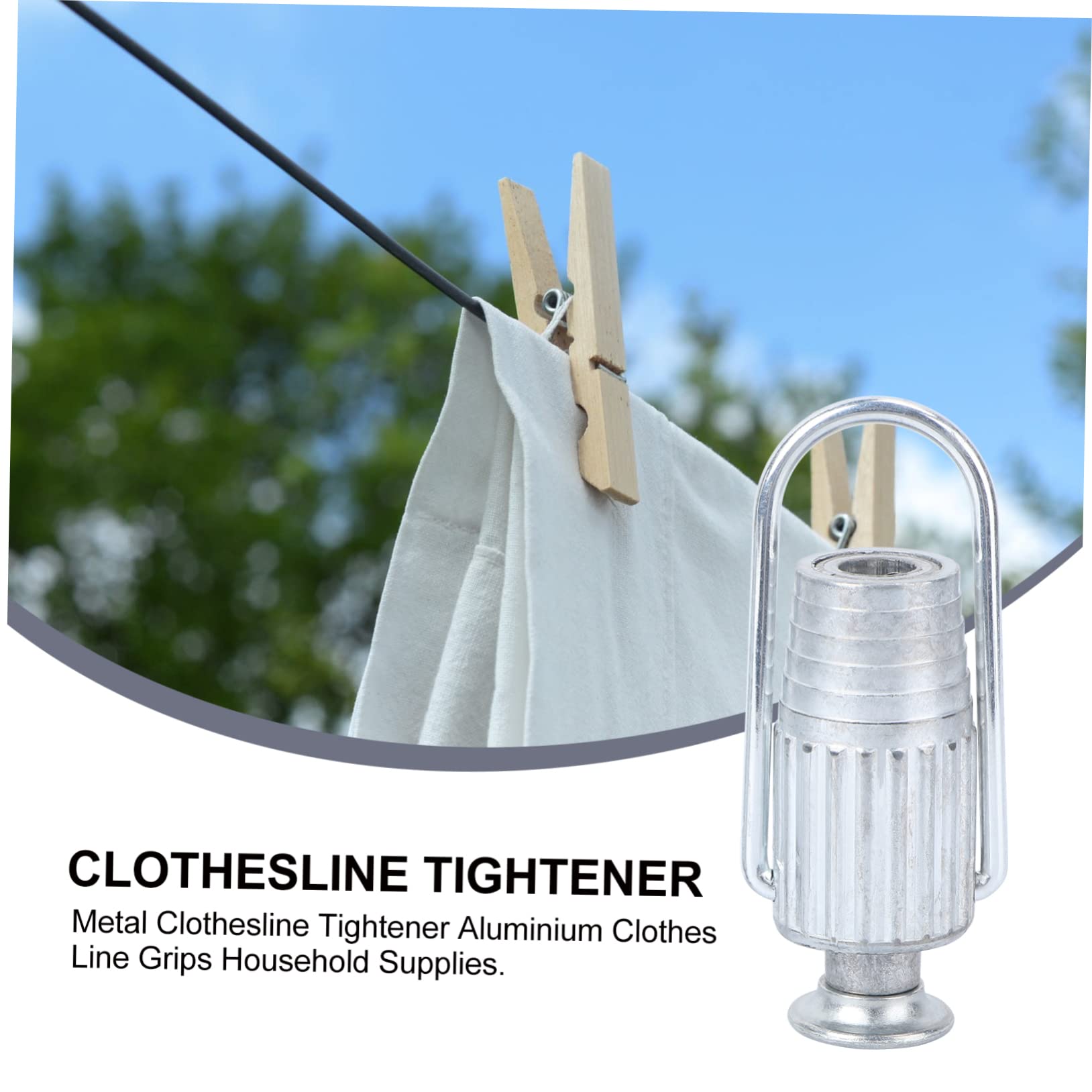 Tensores de polea de aluminio duraderos para tendedero, solución ligera de secado de ropa, mejora la tensión de la cuerda para un secado eficiente al aire libre, perfecto para la configuración del