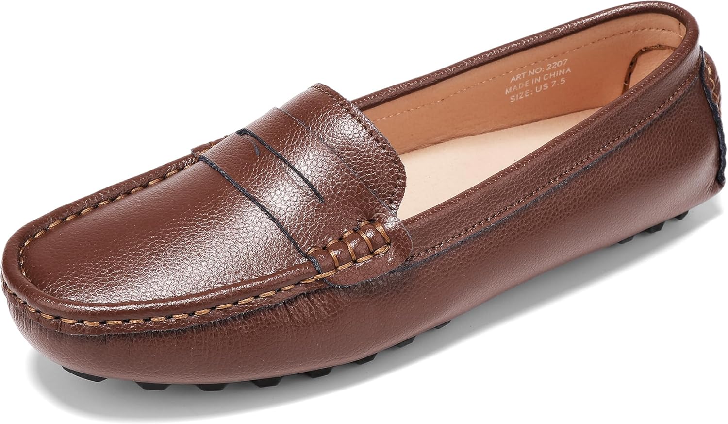 BEAUSEEN Women's Genuine Leather Penny Loafers Classic Driving Moccasins Casual Slip On Comfort Women Loafer Shoes - Image 3